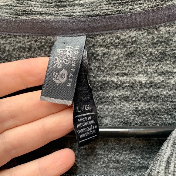 Mountain Hardwear Women's full zip long sleeve fleece black gray hiking shirt - Picture 3 of 4